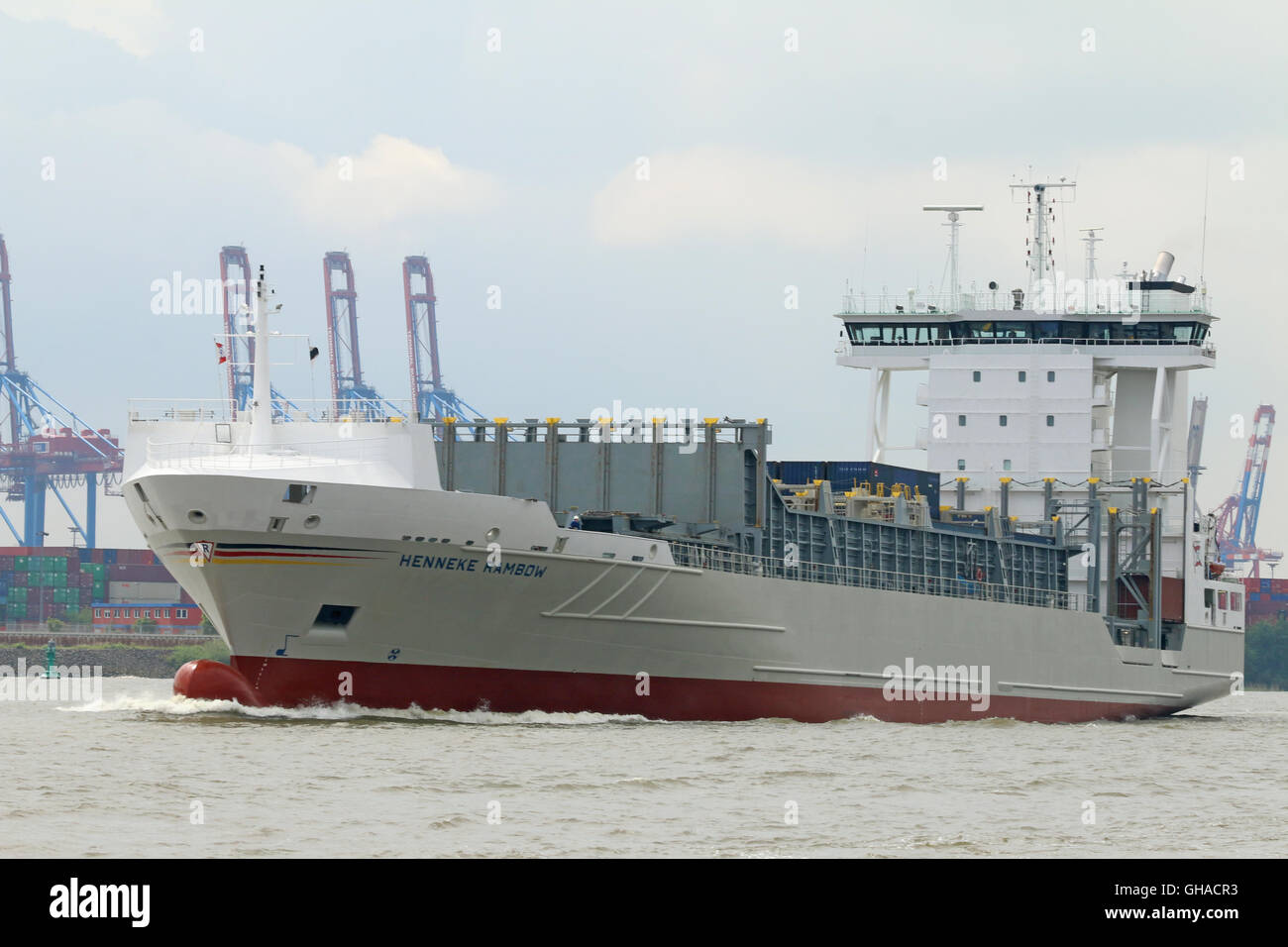 Henneke Rambow, 9981gt Containerschiff in Hamburg, Deutschland Stockfoto