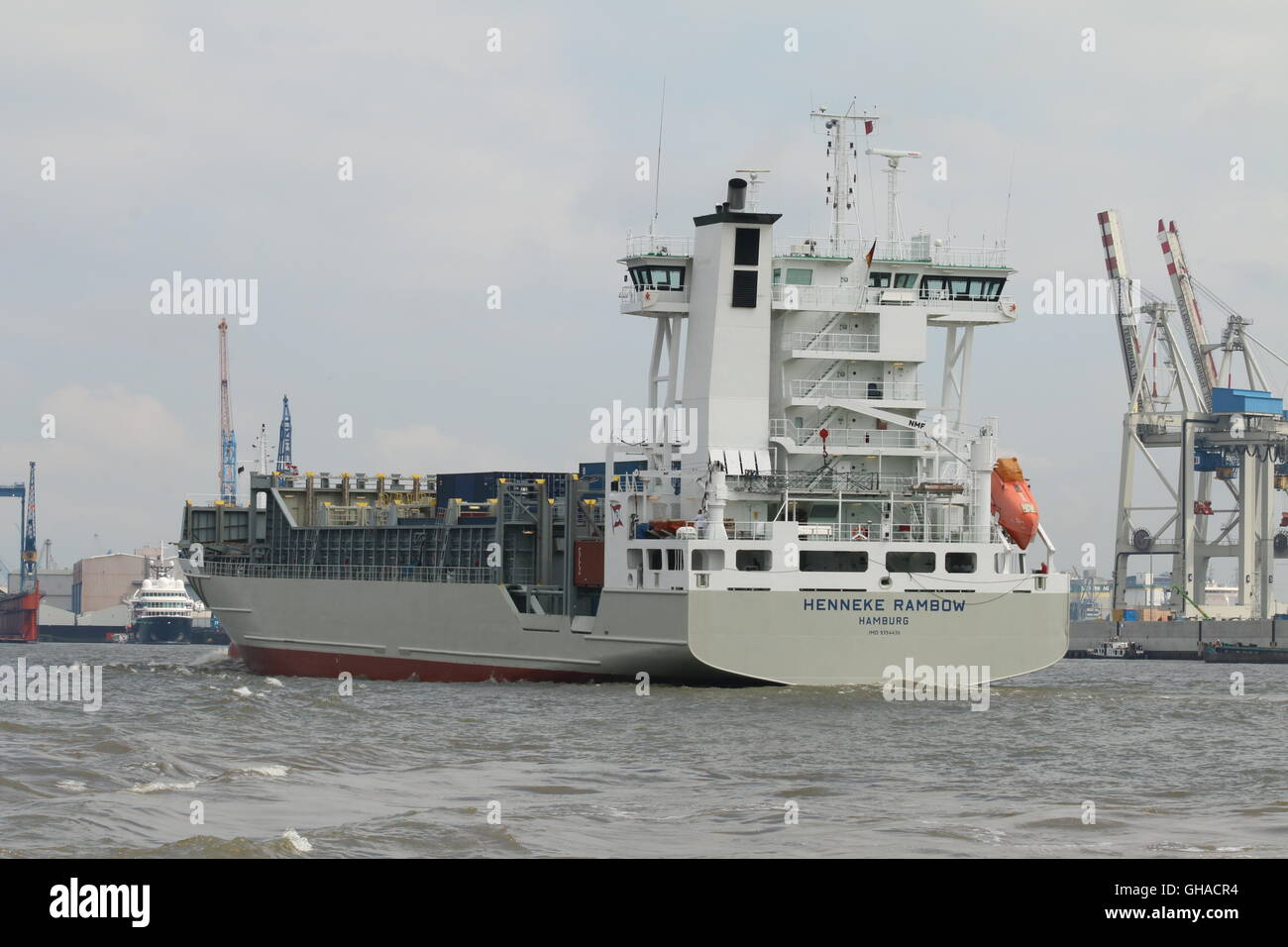 Henneke Rambow, 9981gt Containerschiff in Hamburg, Deutschland Stockfoto