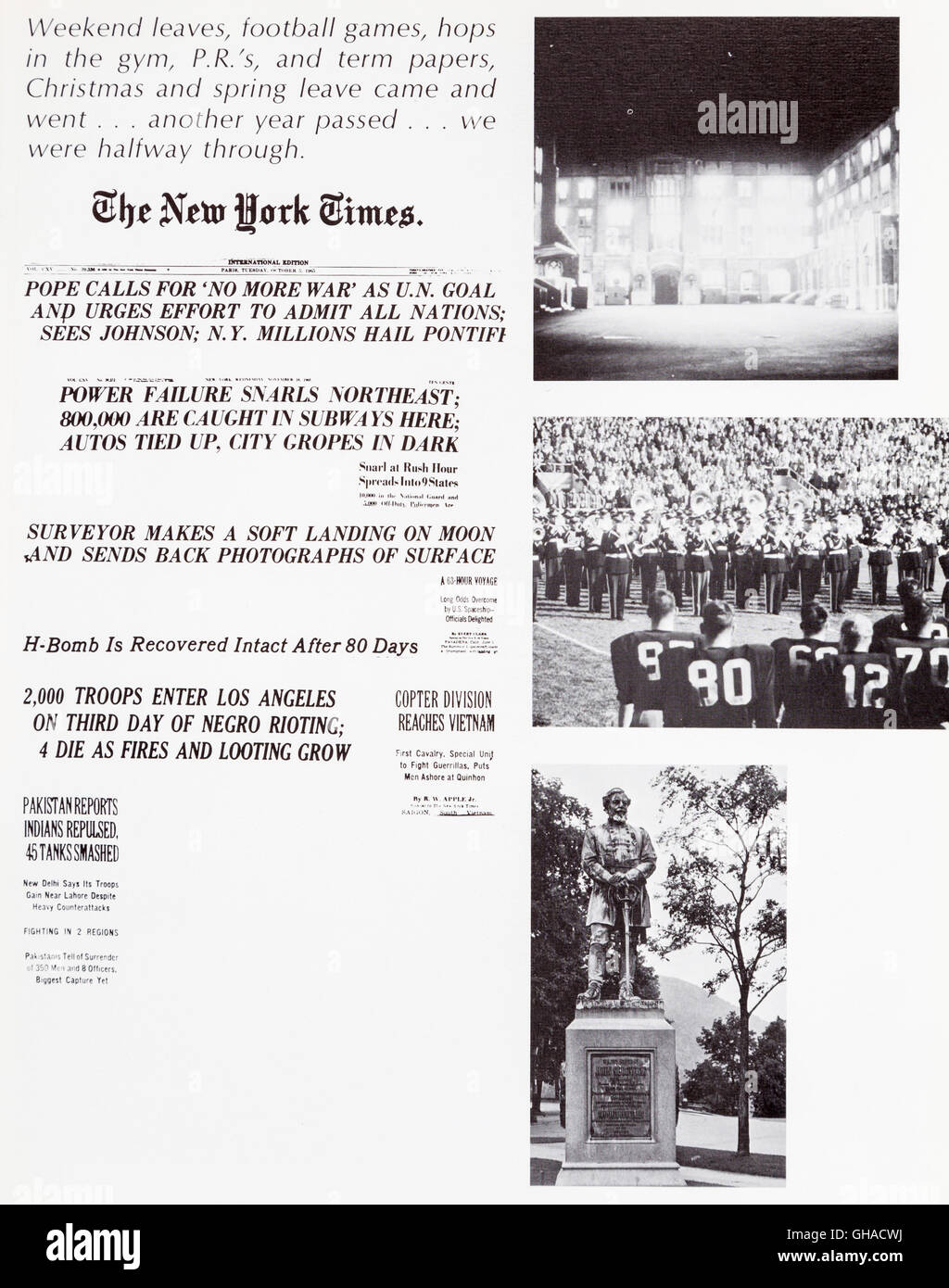 Große Zeitung titelt von 1965 bis 1966 Jahrbuch, Haubitze, United States Military Academy West Point, 1960er Jahre Jahrbuch, USA Stockfoto Große Zeitung titelt von 1965 bis 1966 Jahrbuch, Haubitze, United States Military Academy West Point, 1960er Jahre Jahrbuch, USA Stockfoto