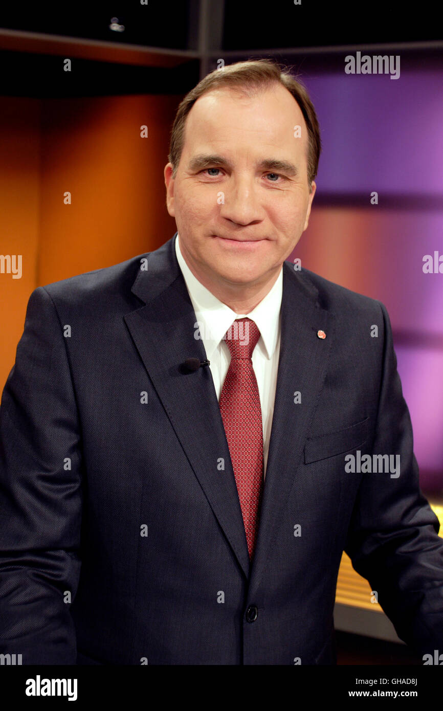 Stefan Löfven Premierminister und Parteichef für die schwedischen Sozialdemokraten seit 2014 Stockfoto