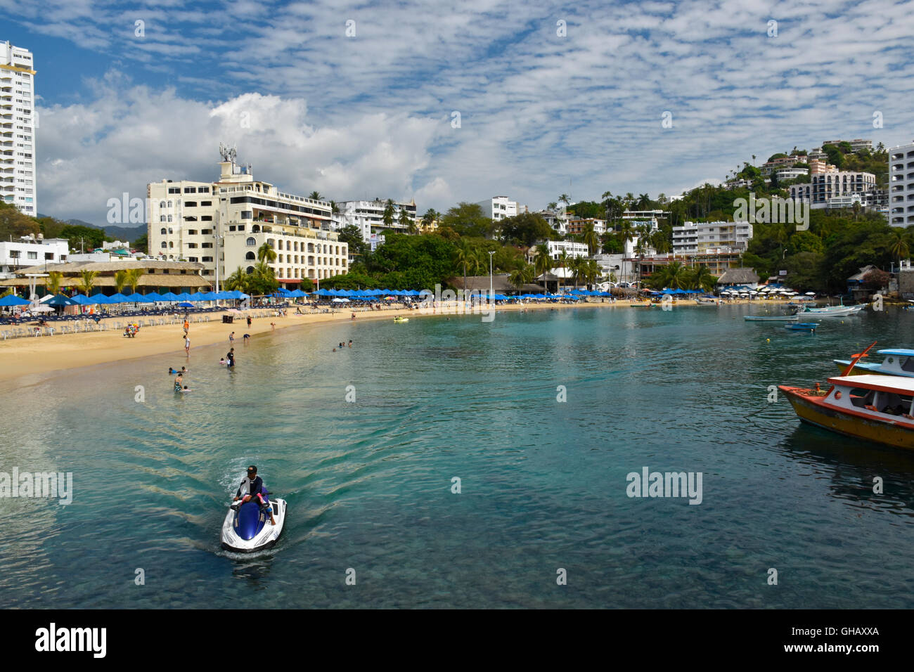 Playa Caleta Strand, Acapulco, Mexiko Stockfoto