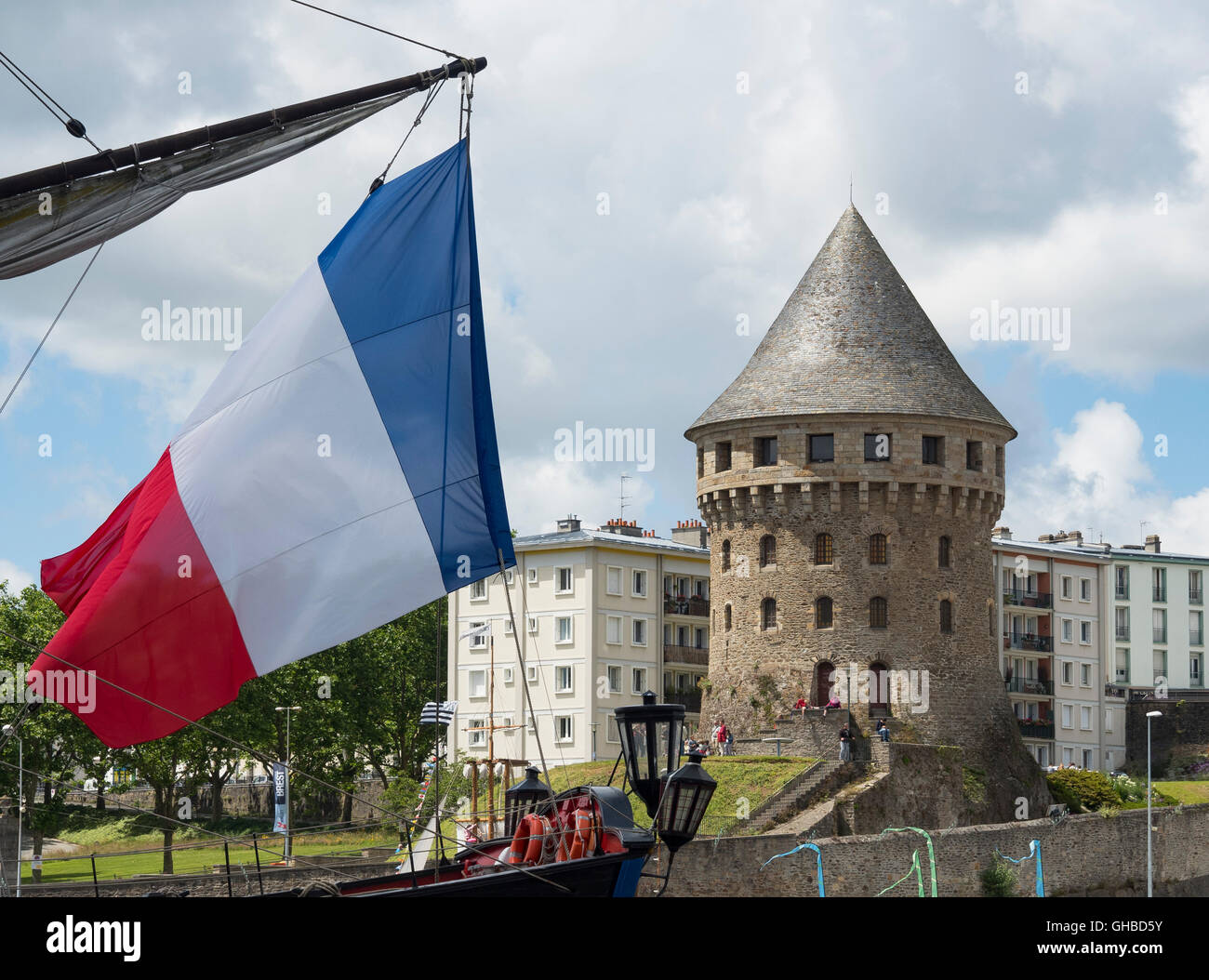 Tour De La Motte Tanguy, Brest, Frankreich Stockfoto