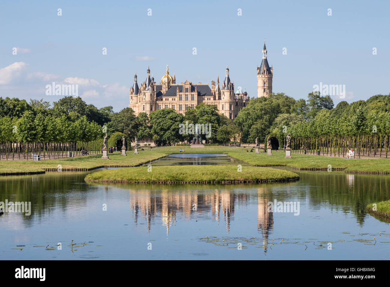 Geographie/Reisen, Deutschland, Mecklenburg-Vorpommern, Schwerin, Schweriner Schloss, Garten, Property-Released Stockfoto
