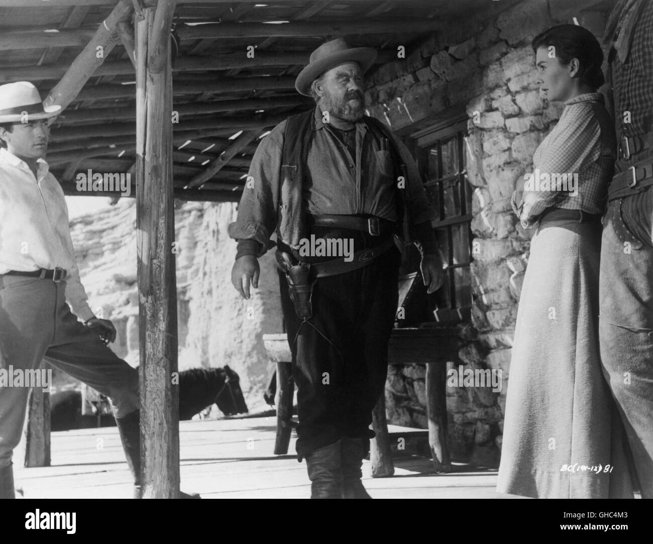 HAUPTGESTALTEN LAND - großes Land USA 1958 William Wyler James McKay (GREGORY PECK), Rufus Hannassey (BURL IVES), Julie Maragon (JEAN SIMMONS)-Regie: William Wyler Stockfoto