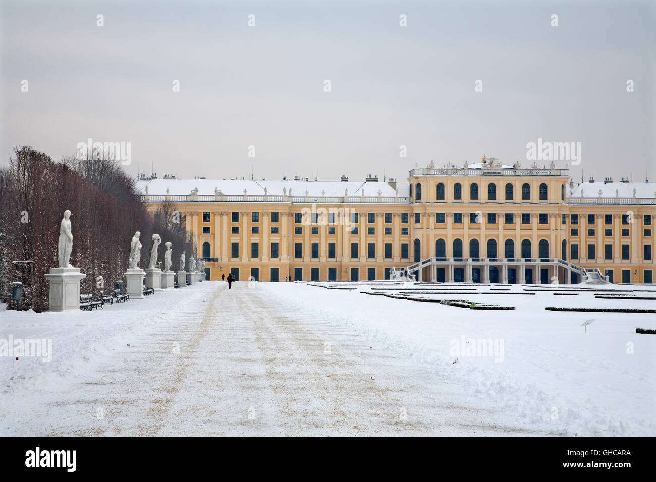 Wien, Österreich - 15. Januar 2013: Das Schloss Schönbrunn im Winter. Stockfoto