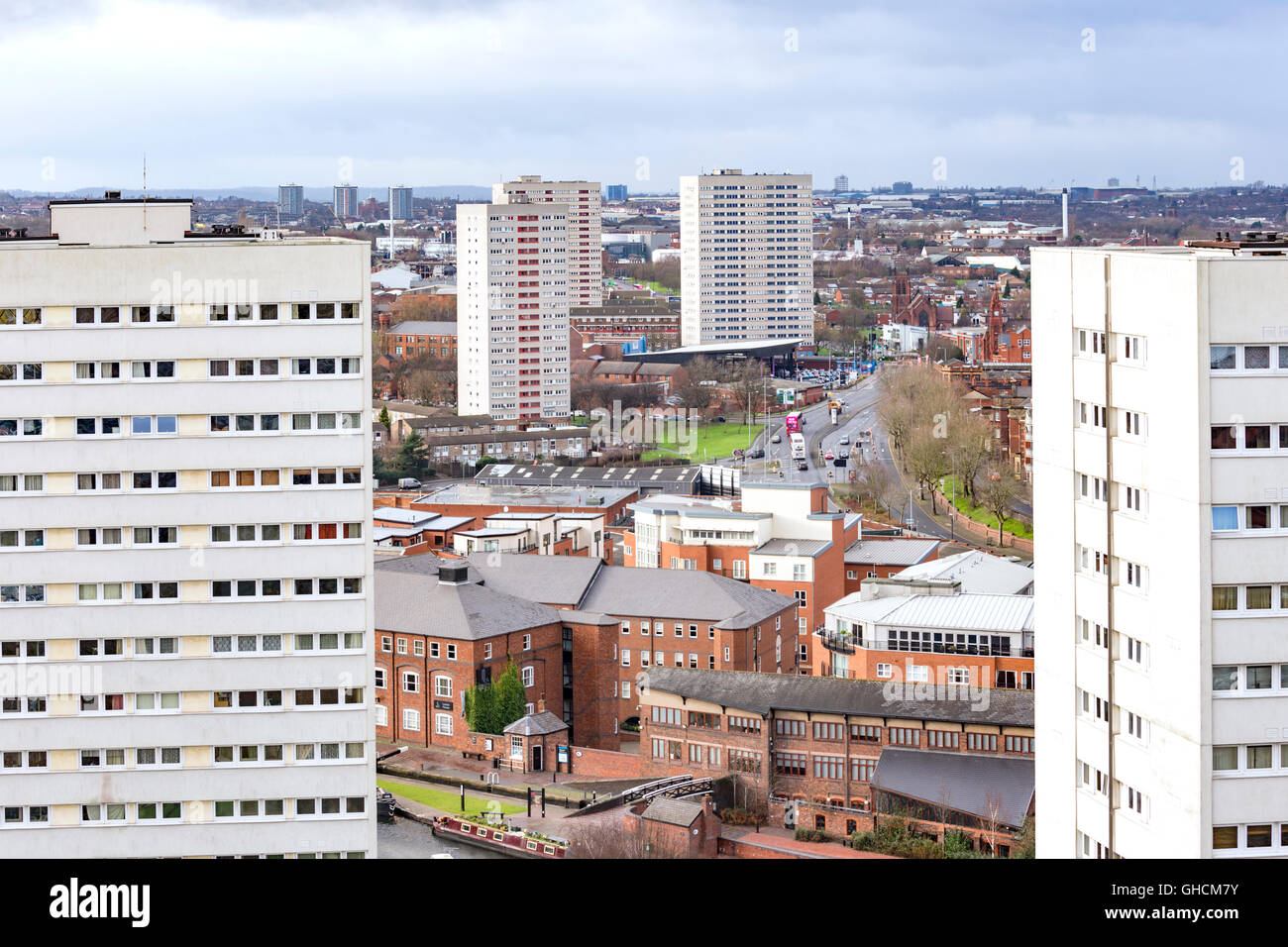 High-Rise Wohnungen Birmingham, England, UK Stockfoto