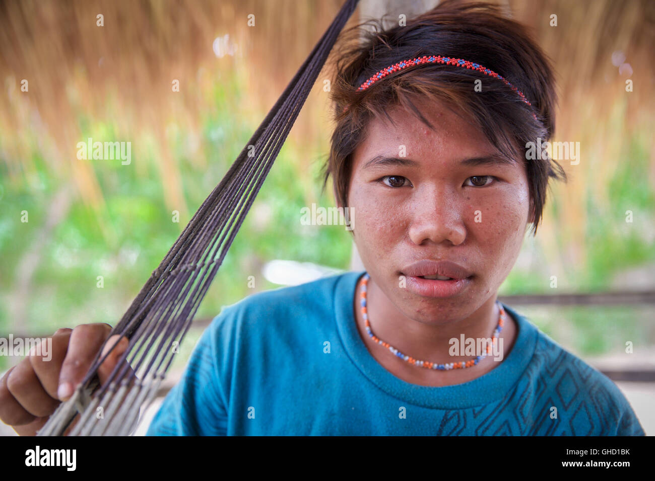 Leute aus dem Stamm der Mangyan auf Mindoro, Philippinen Stockfoto