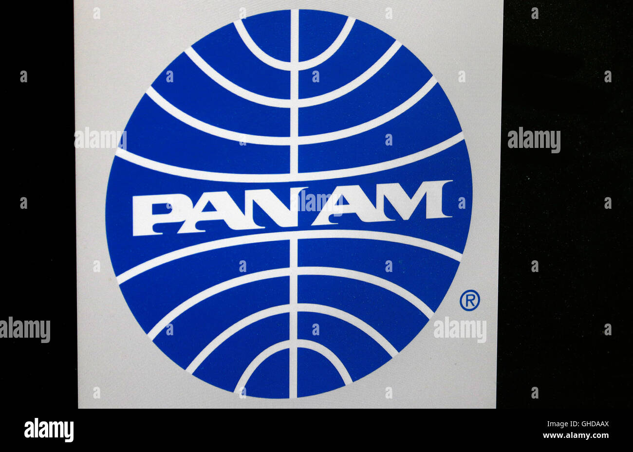 Loge der Marke "Pan Am", Berlin. Stockfoto