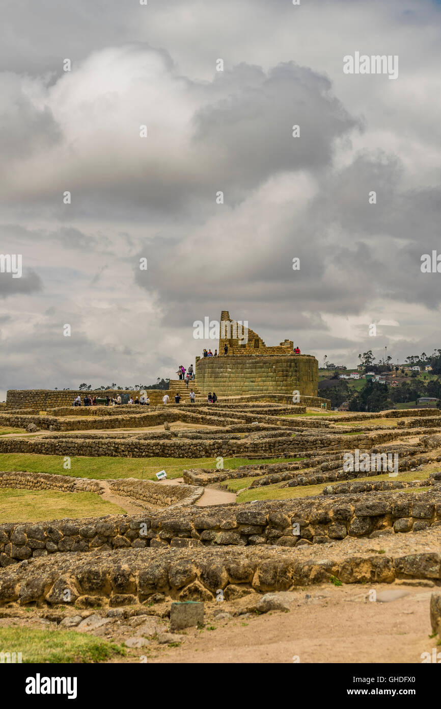 Ingapirca, ein touristischer Ort ist, befindet sich einen uralter Inka-Tempel in der Provinz Azuay, Ecuador Stockfoto