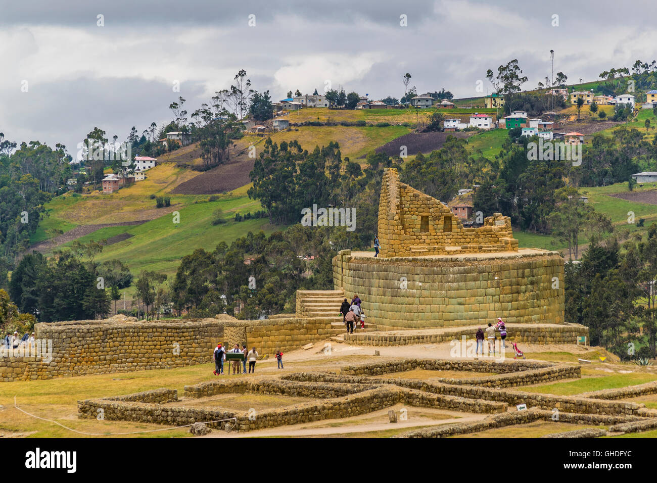 Ingapirca, ein touristischer Ort ist, befindet sich einen uralter Inka-Tempel in der Provinz Azuay, Ecuador Stockfoto