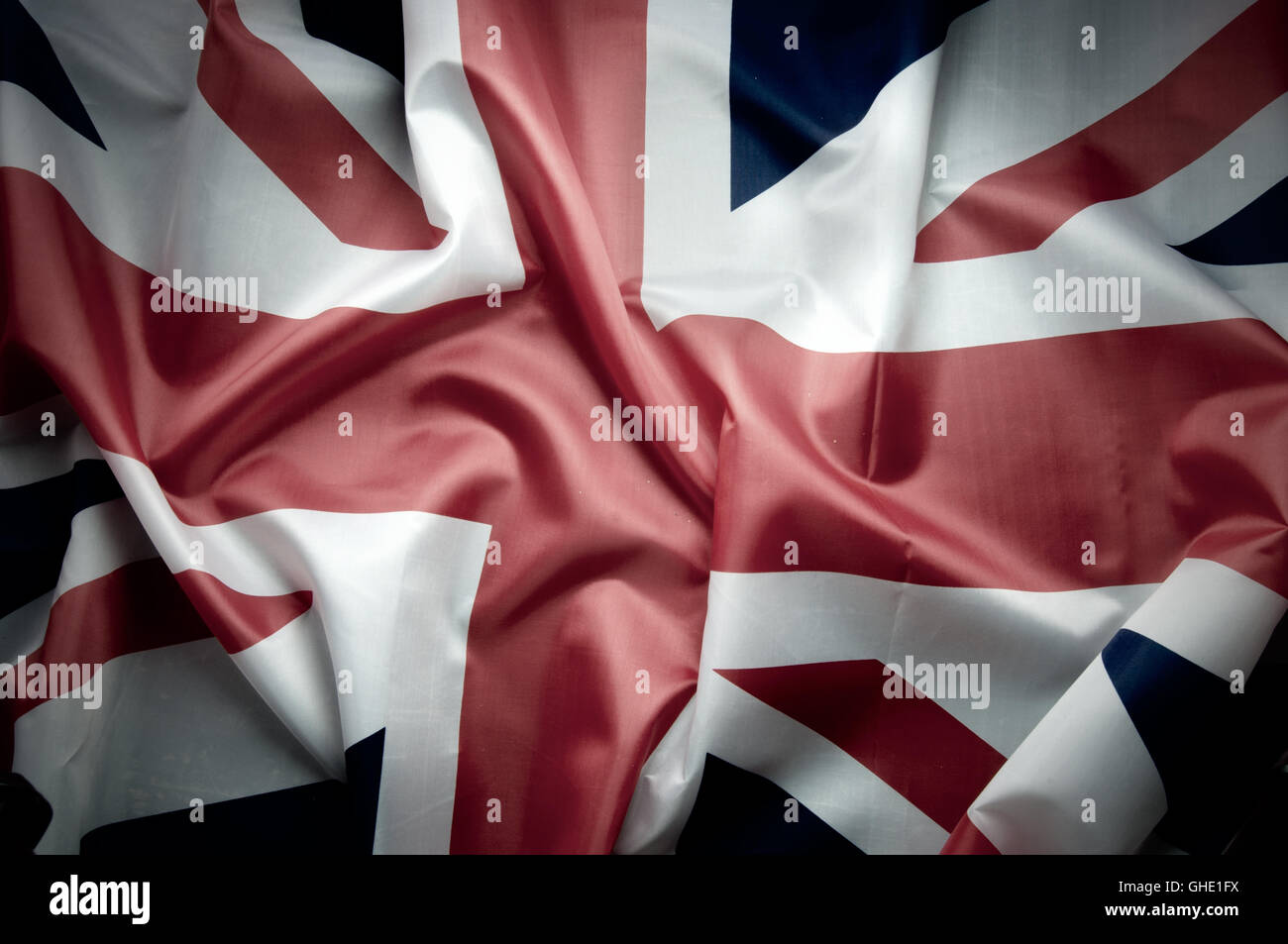Vereinigtes Königreich, Union Jack Flagge hautnah Stockfoto