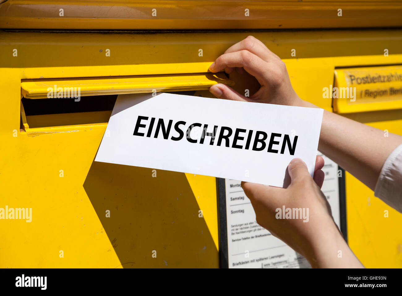 (Deutschen) Buchstaben Intor Postfach anmelden Stockfoto