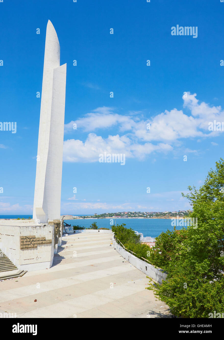 Hero City obelisk Kap Khrustalny Sewastopol Krim Osteuropa Stockfoto