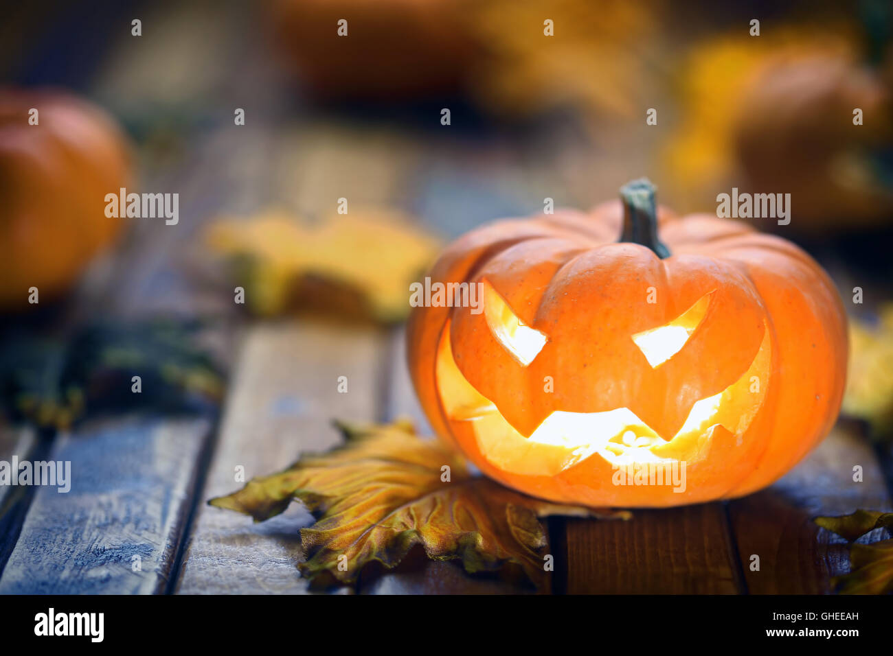 Halloween Jack o' Lantern-Hintergrund Stockfoto