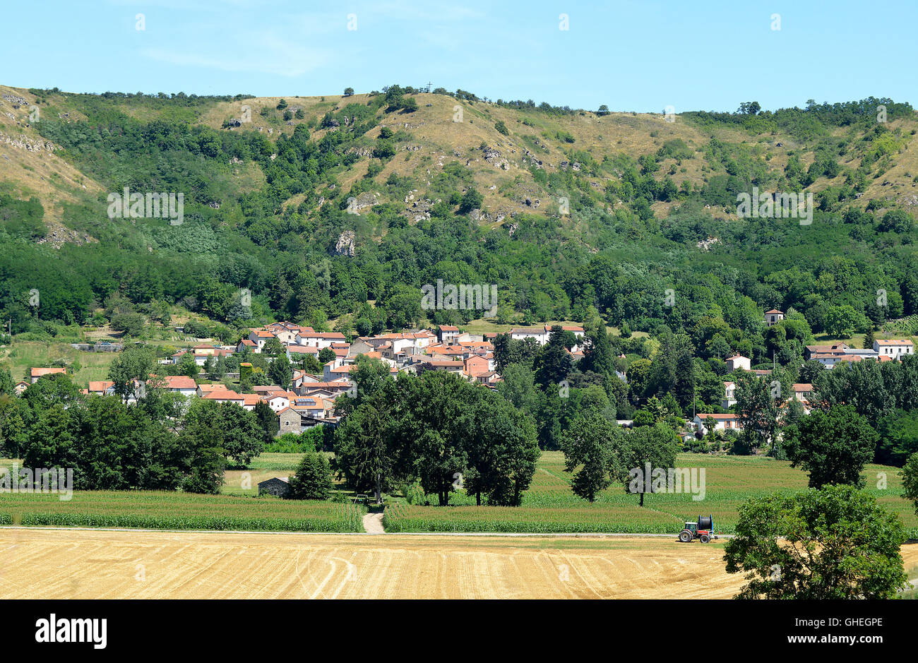 Perrier Dorf Puy de Dome Auvergne Zentralmassiv Frankreich Stockfoto