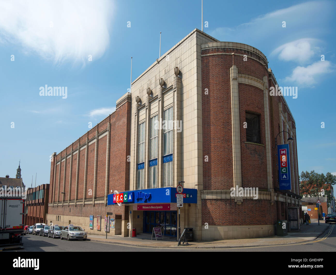 Mecca Bingo Art Deco Gebäude außen, ehemals das Odeon Kino in 1936 eröffnet. Stockfoto