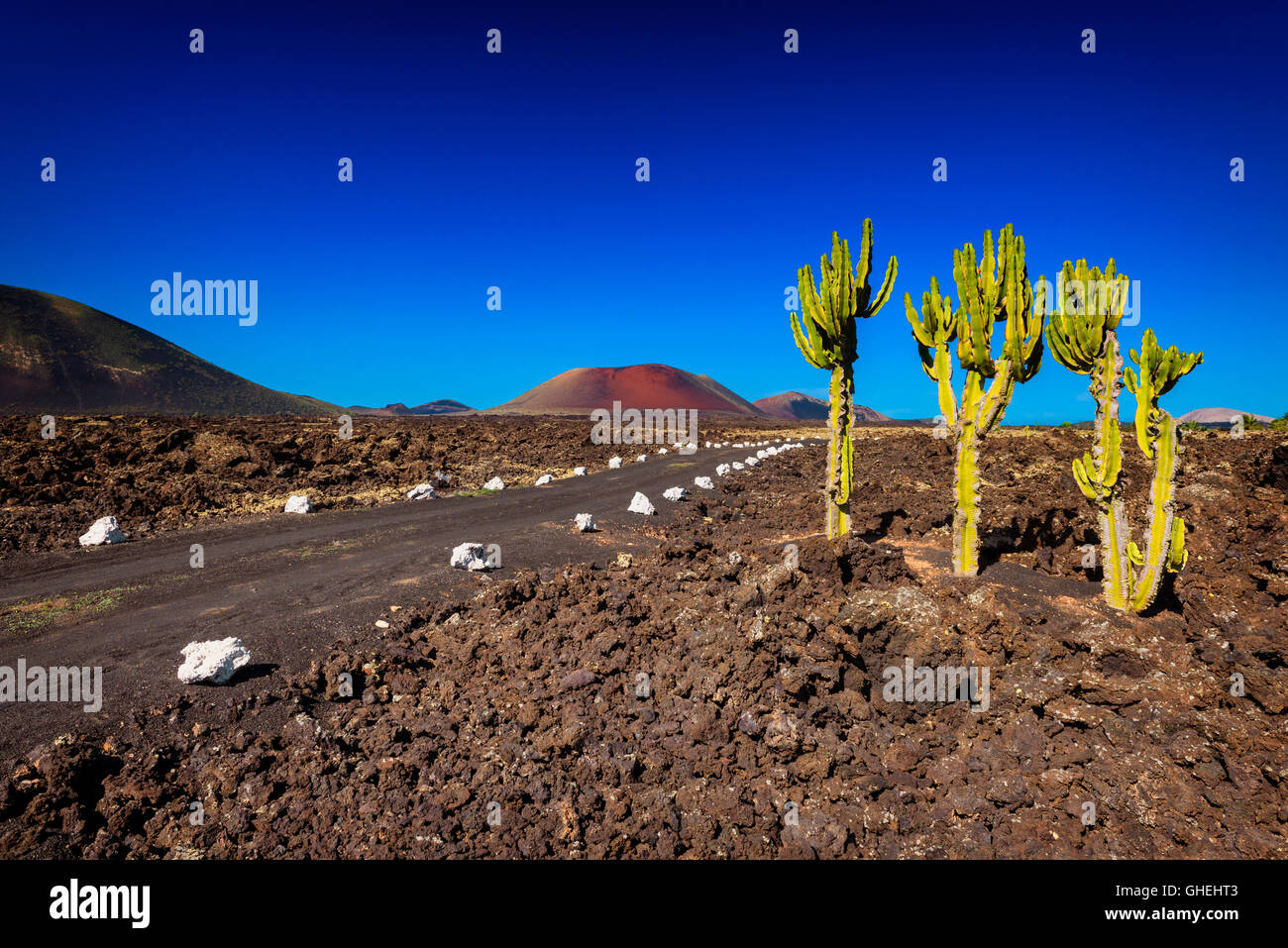 Feuerberge Lanzarotes Stockfoto
