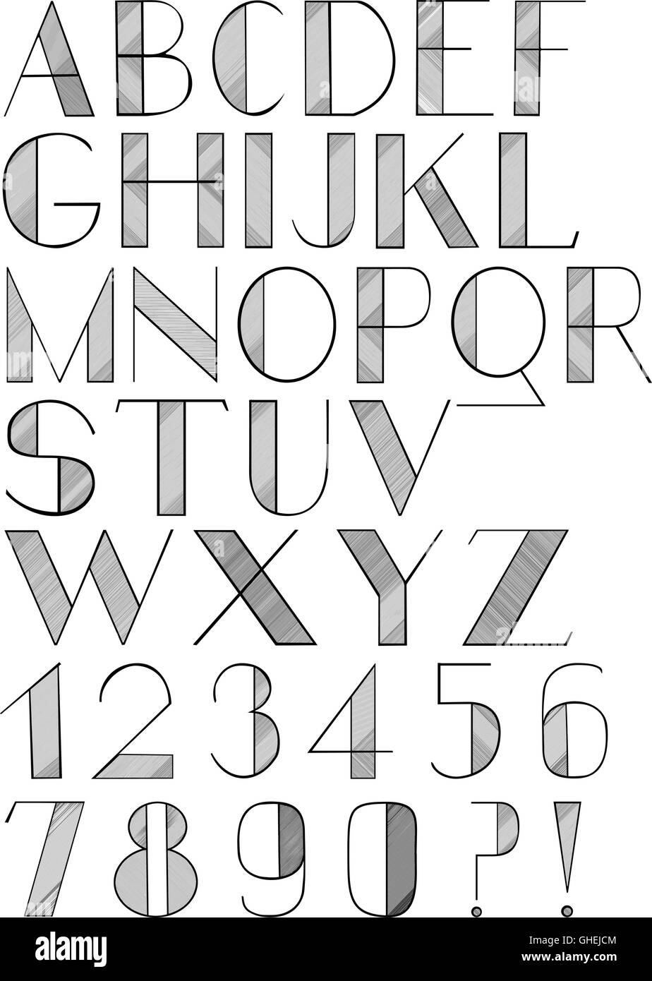 Hand gemachte einzigartigen alphabet Stock Vektor