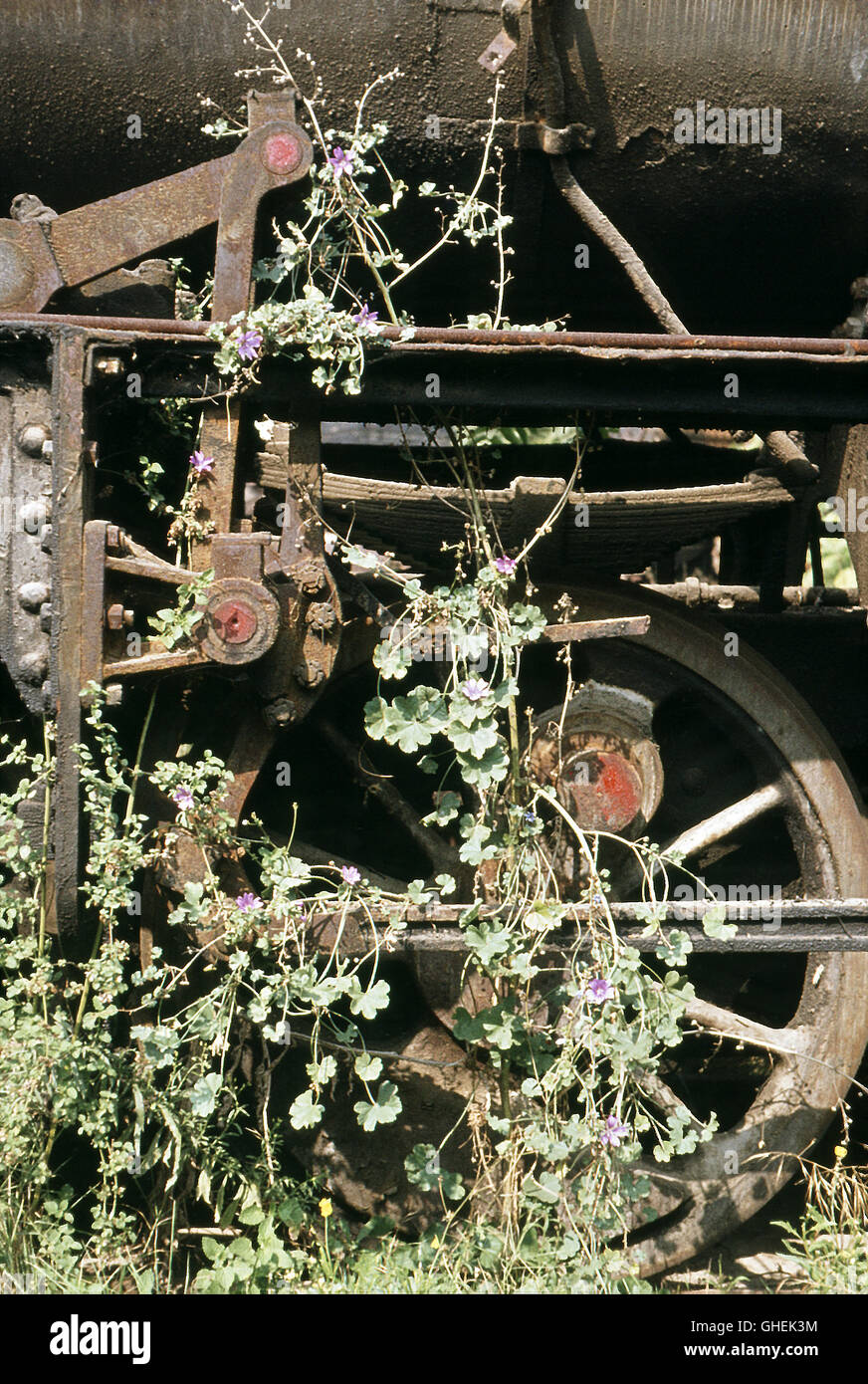 Rauchkammer Detail aus einer Lokomotive Dump in Santragachi, Bengalen, Indien, Februar 1981. Stockfoto