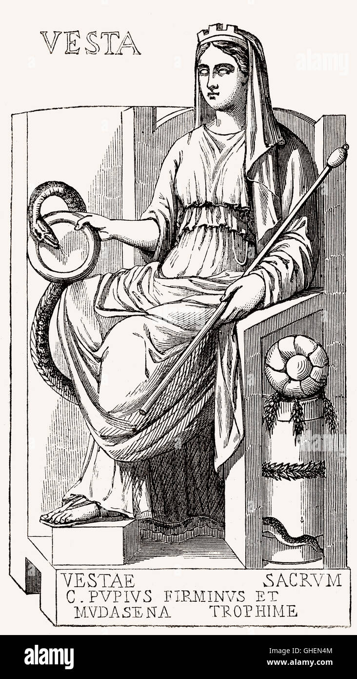 Vesta, die jungfräuliche Göttin des Herdes, nach Hause, und Familie in der römischen religion Stockfoto