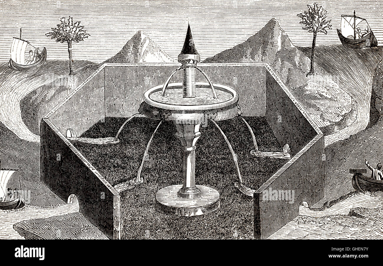 Die vier Flüsse des Garten Eden Stockfoto