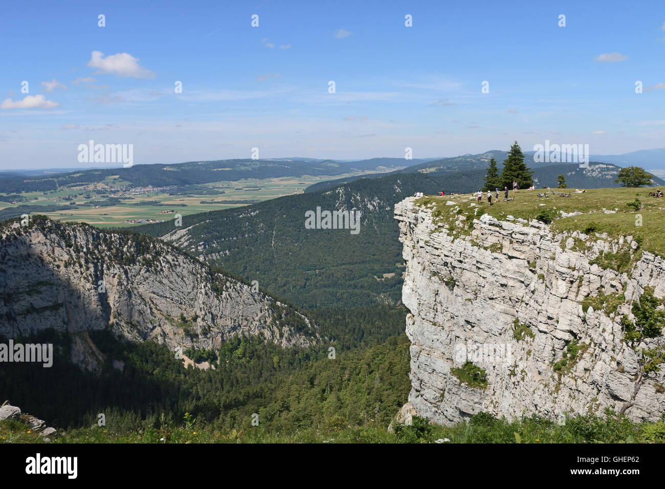 Berg, Creux-du-Van, Schweiz, Wandern Stockfoto