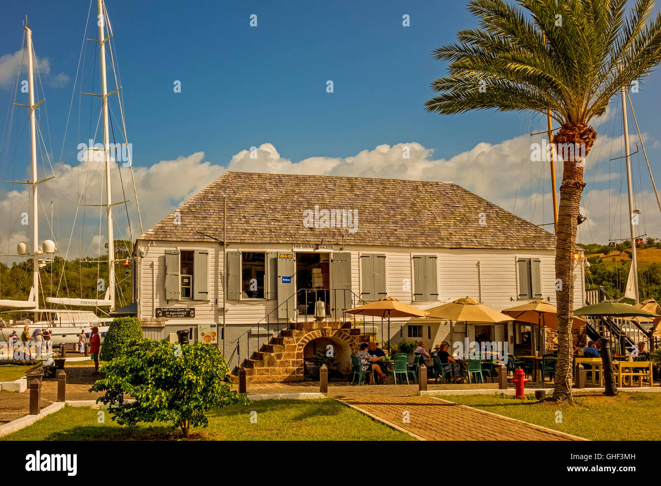 Alten Kommissar Zimmer und Pay Office Nelsons Dockyard English Harbour Antigua Stockfoto