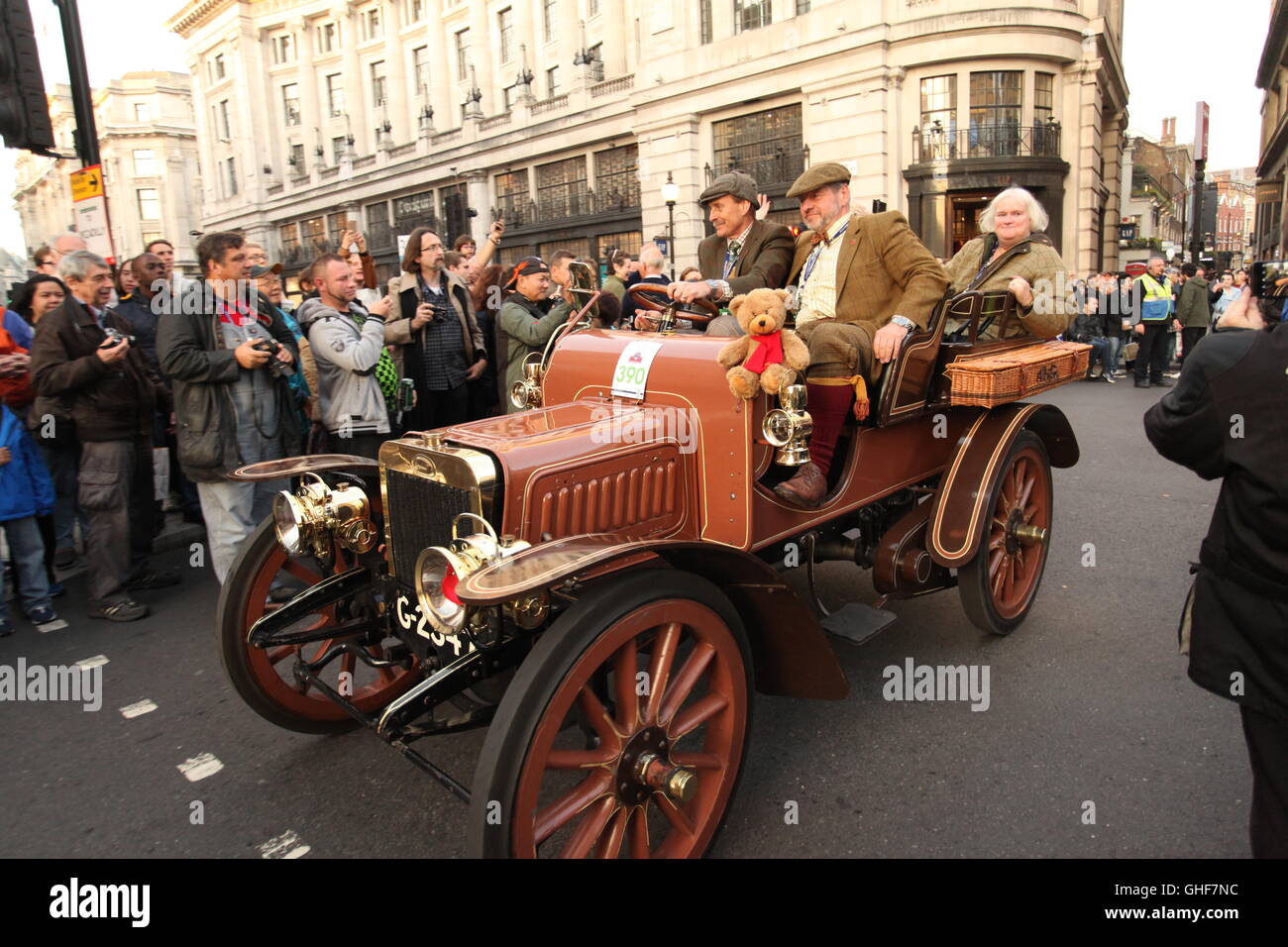 Albion Oldtimer Baujahr 1904 an der Regent Street Motor Show, 31. Oktober 2015, London, UK. Stockfoto