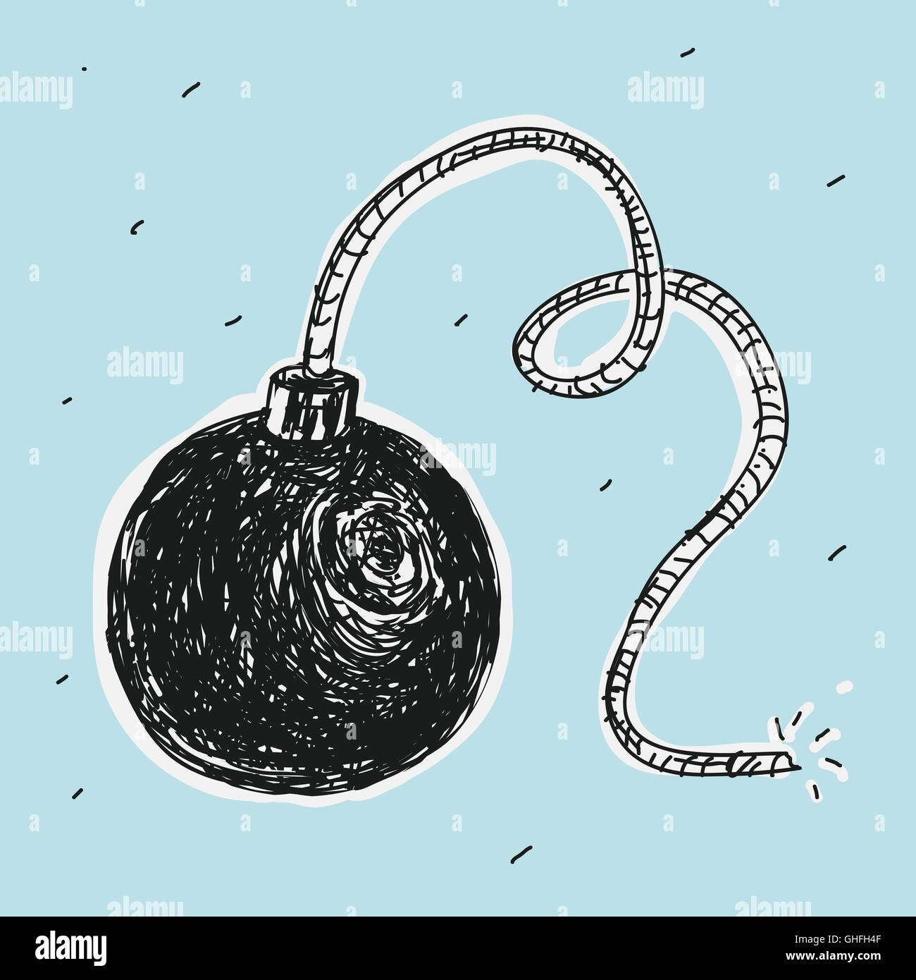 Vektor-Illustration-Bombe-Docht Stock Vektor