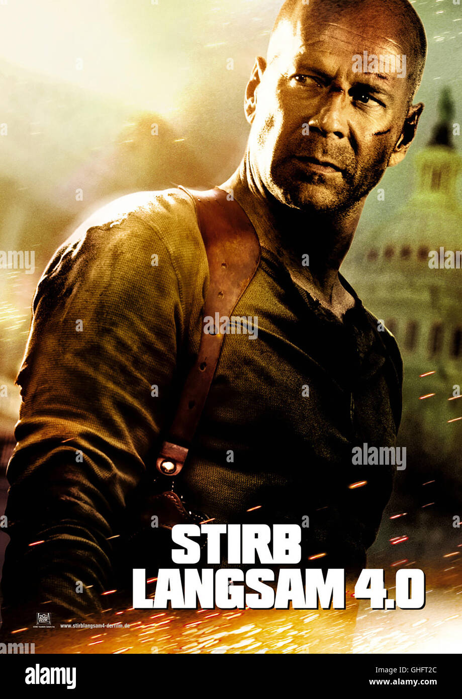 Noch Langsam 4.0 / Filmplakat Regie: Len Wiseman aka. Stirb hart Stockfoto