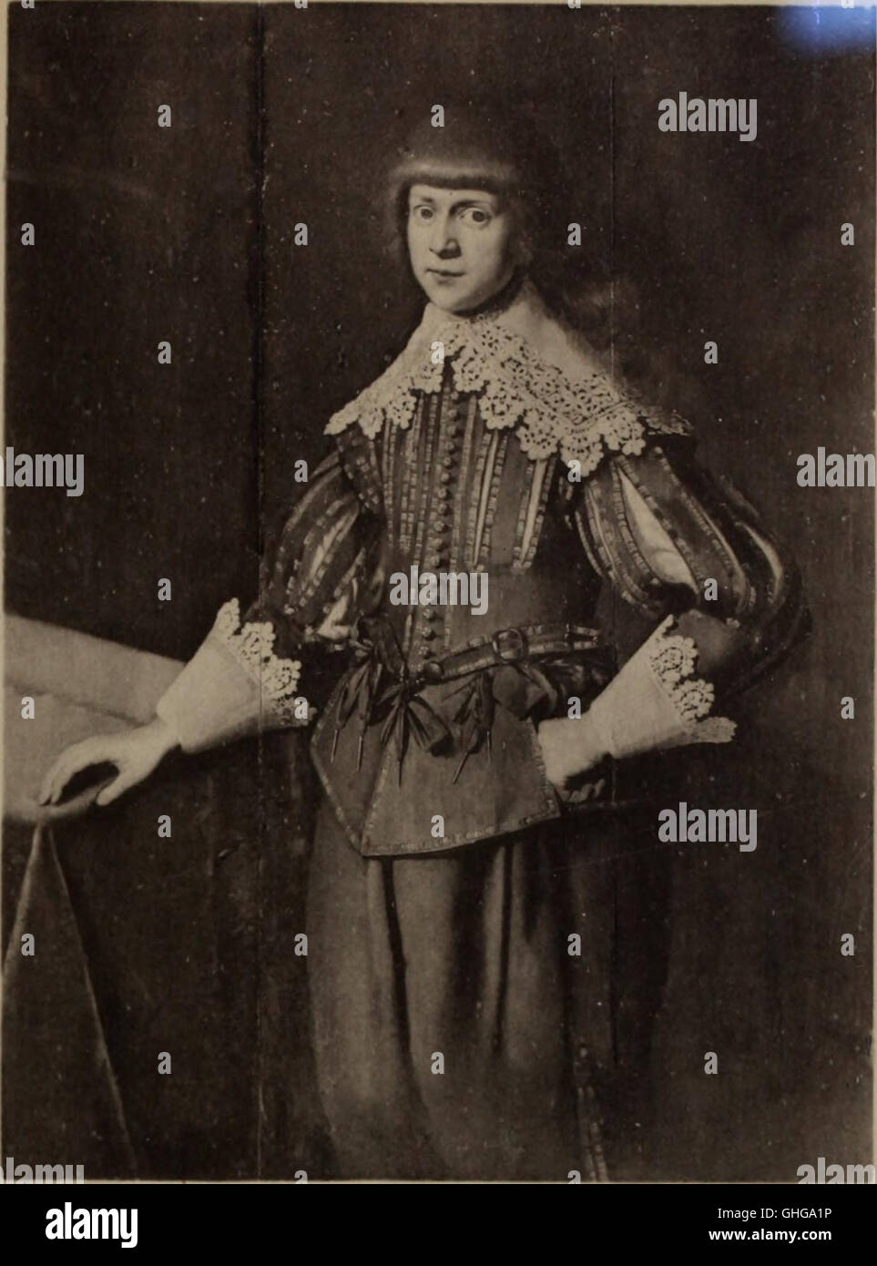 Die Galerie de Portraits et autres tableaux anciens (1900) ist eine Sammlung von Porträts und anderen historischen Gemälden, die künstlerische Werke früherer Epochen zeigen. Das Buch enthält eine Vielzahl von Themen und Stilen über verschiedene Zeiträume hinweg. Stockfoto