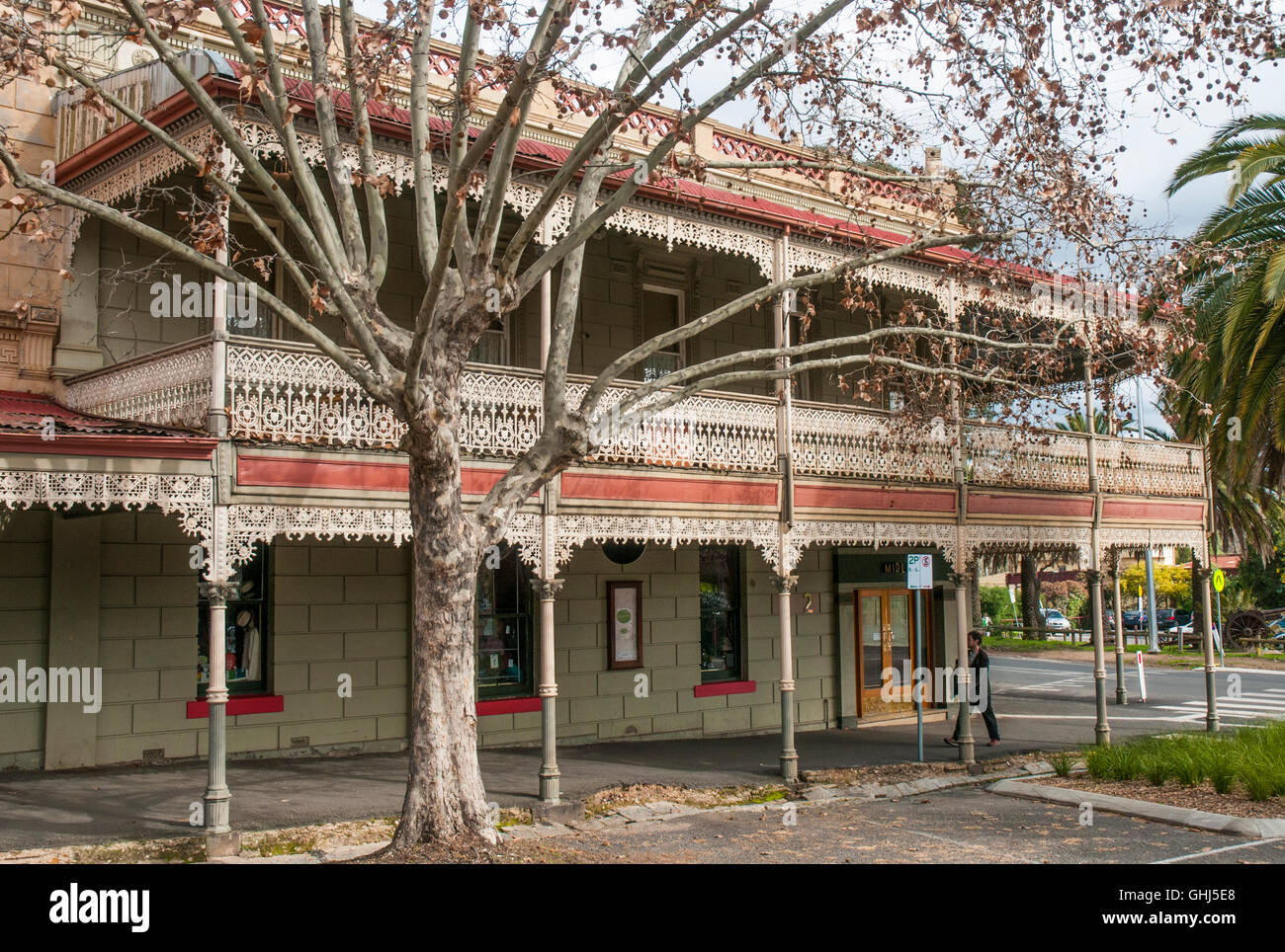 Historisches Midland Hotel in der viktorianischen Goldfields Stadt Castlemaine, Australien Stockfoto