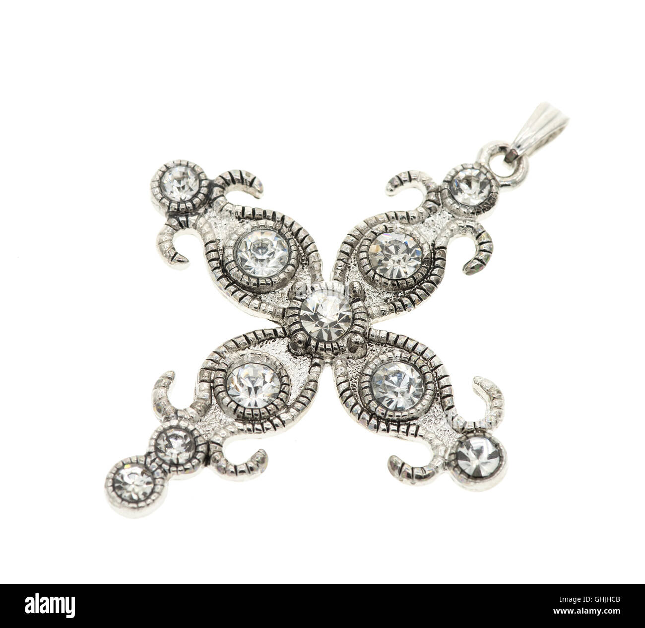 Nahaufnahme von Kreuz Anhänger Stockfoto