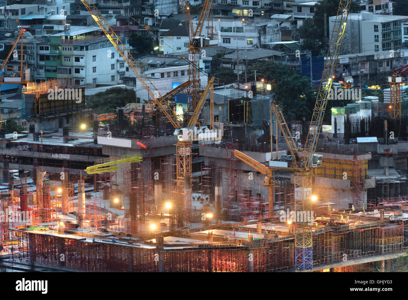 Website der Bauarbeiter. Stockfoto