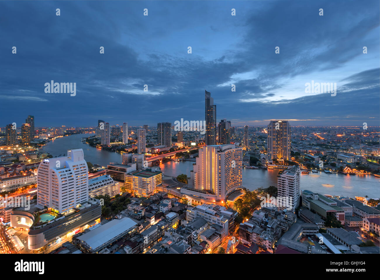 Bangkok Stadtbild, Blick vom Hochhaus Stockfoto