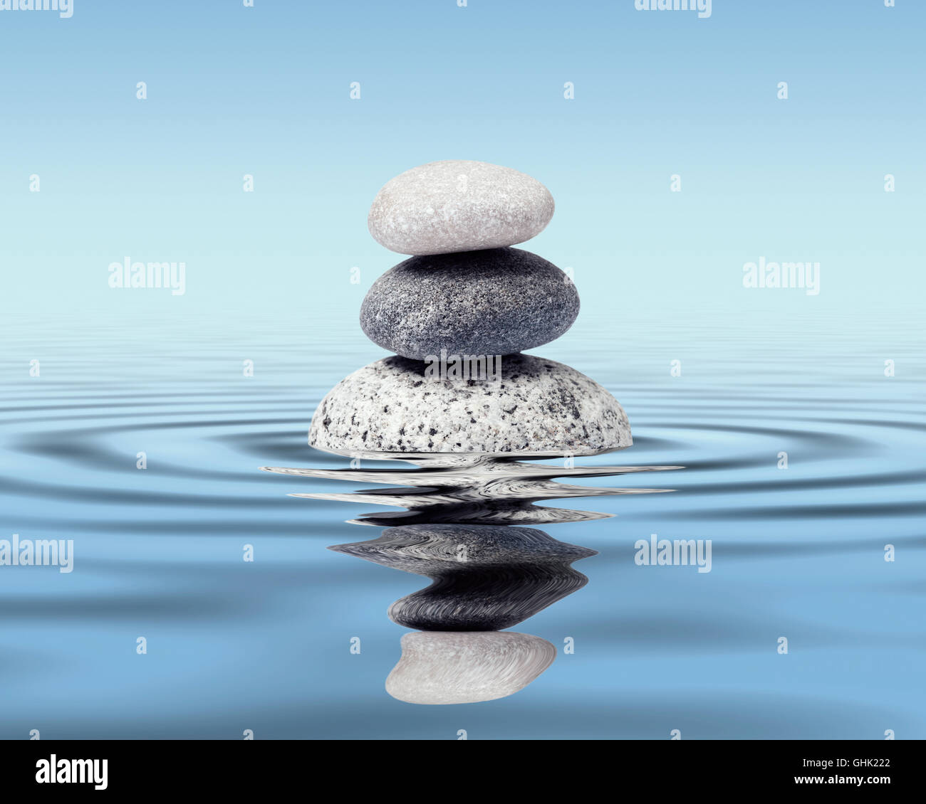 Zen-Steinen-Balance-Konzept Stockfoto