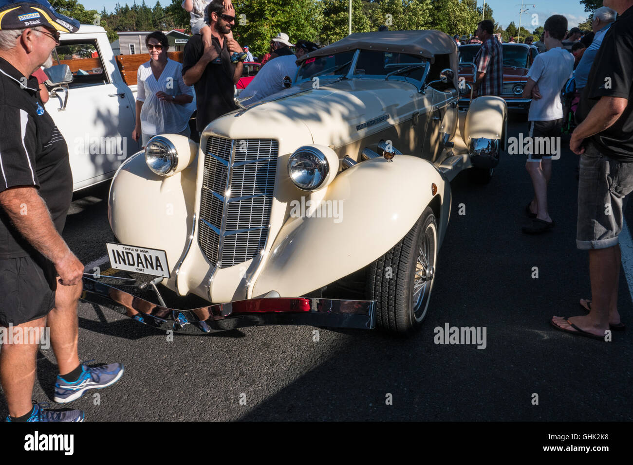 1934 Duesenberg Auburn Cabrio auf Americarna Oldtimer zeigen Inglewood, New Plymouth, Neuseeland. Stockfoto