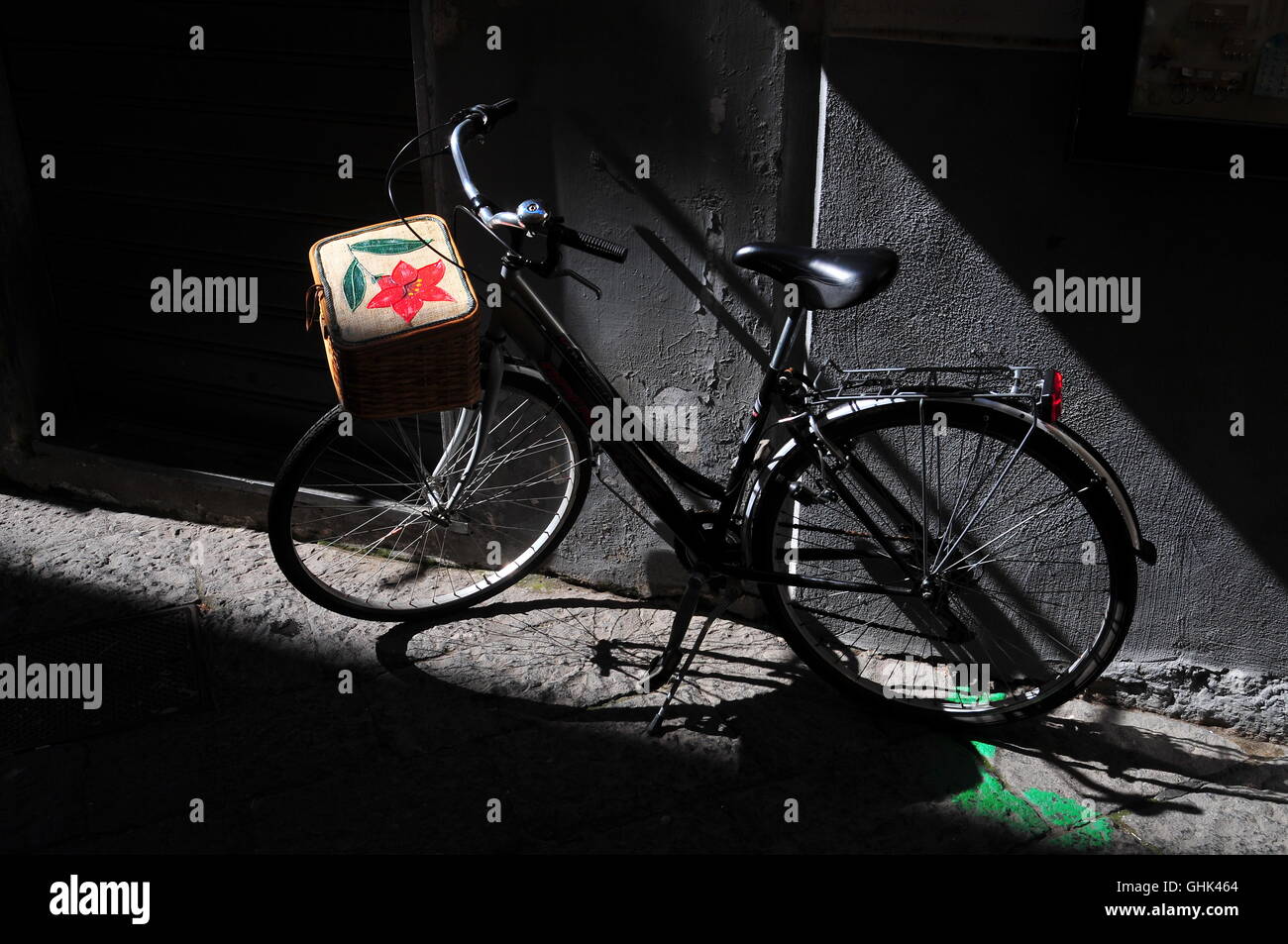 Schönes Fahrrad in Sorrento Sonnenstrahl gefangen Stockfoto