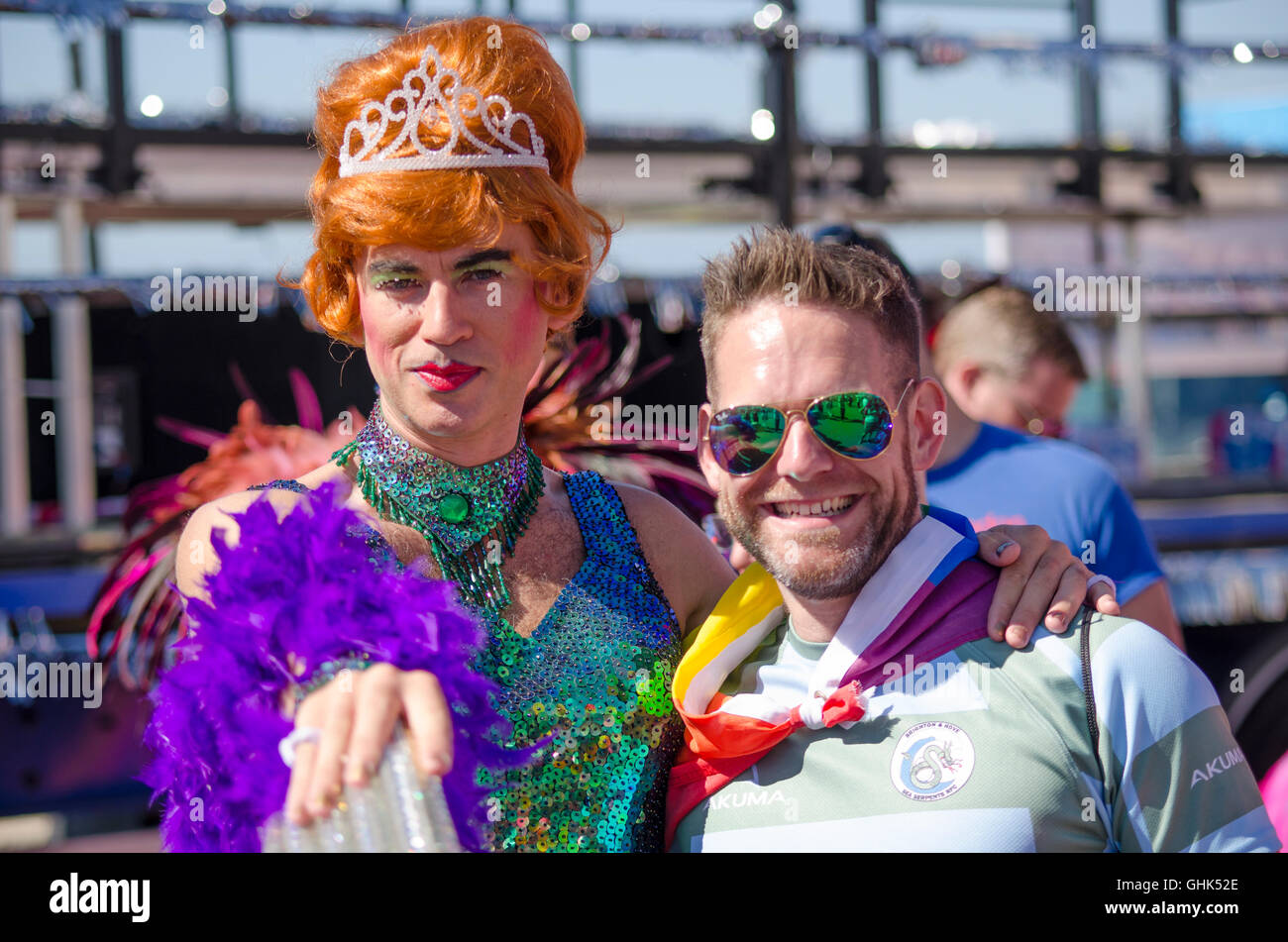 Teilnehmer an Brightons gay-Pride, Vereinigtes Königreich Stockfoto