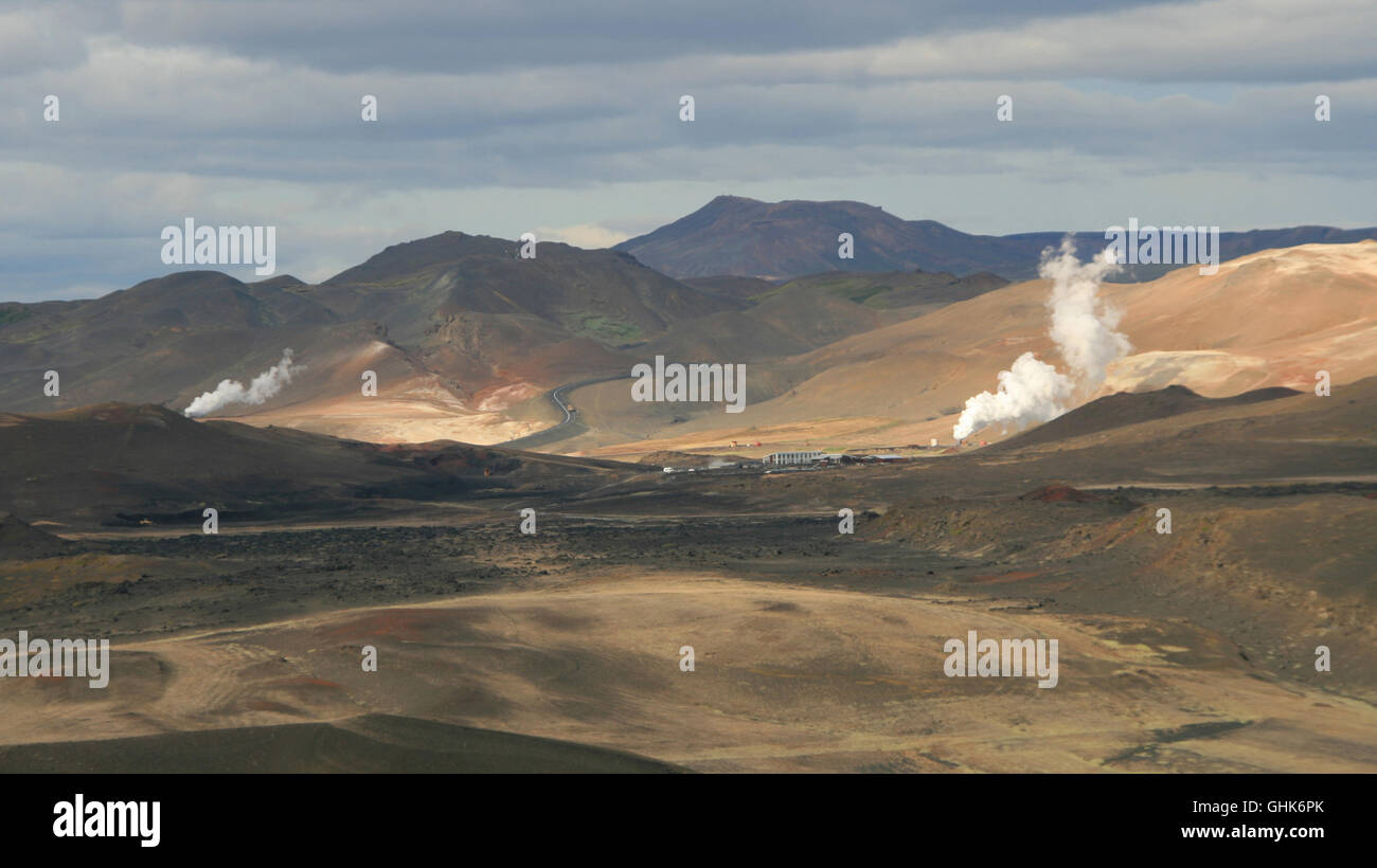 Geothermie in der Nähe Myvatn, Island. Stockfoto