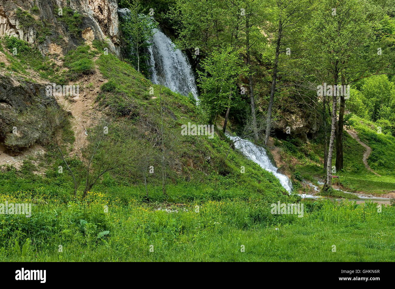Wasserfall Kaskade, Fluss Bigar in Serbien, Europa Stockfoto
