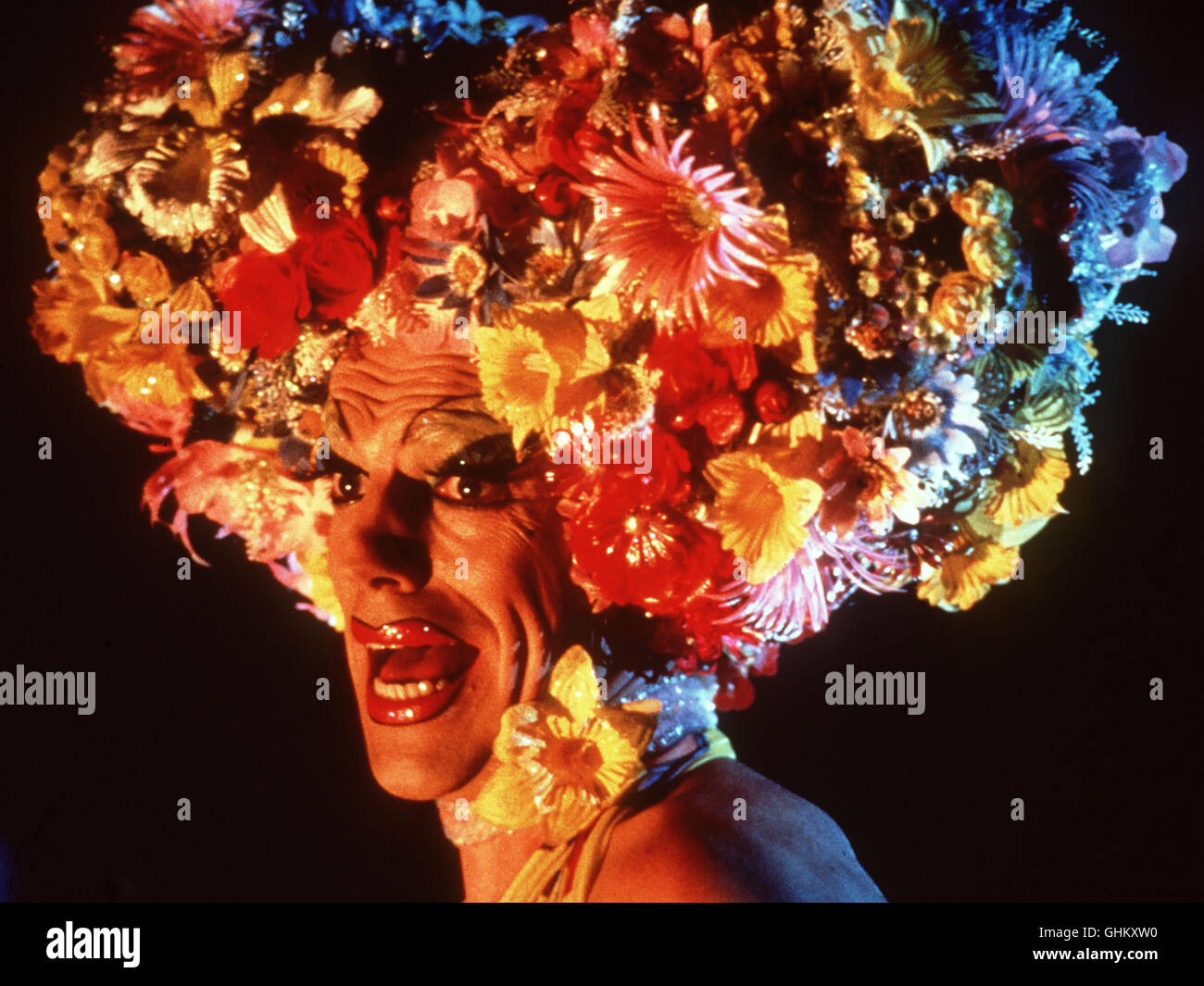 Priscilla - Königin der Wüste Die Beiden Freunde Tick Und Adam Sowie Ihre Freundin Bernadette, Eine Transsexuelle, Nehmen Ein Engagement in Alice Springs, wo Sie Mit Ihrer Travestie-Show Auftreten Sollen. Die Weite Reise von Sydney in Dachmarke alten Bus Wird Voller Abenteuer. Bild: HUGO WEAVING (Tick) Regie: Stephan Elliott aka. The Adventures Of Priscilla, Königin der Wüste Stockfoto