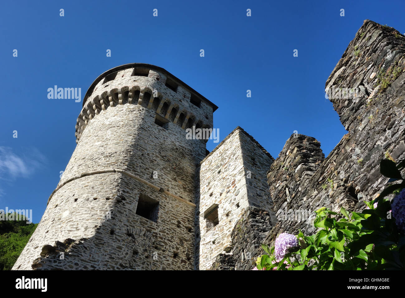 Schloss Visconteo Vogogna, Piemont, Italien Stockfoto