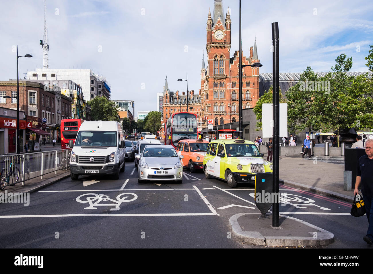 Euston Road Traffic, London, England, U.K Stockfoto