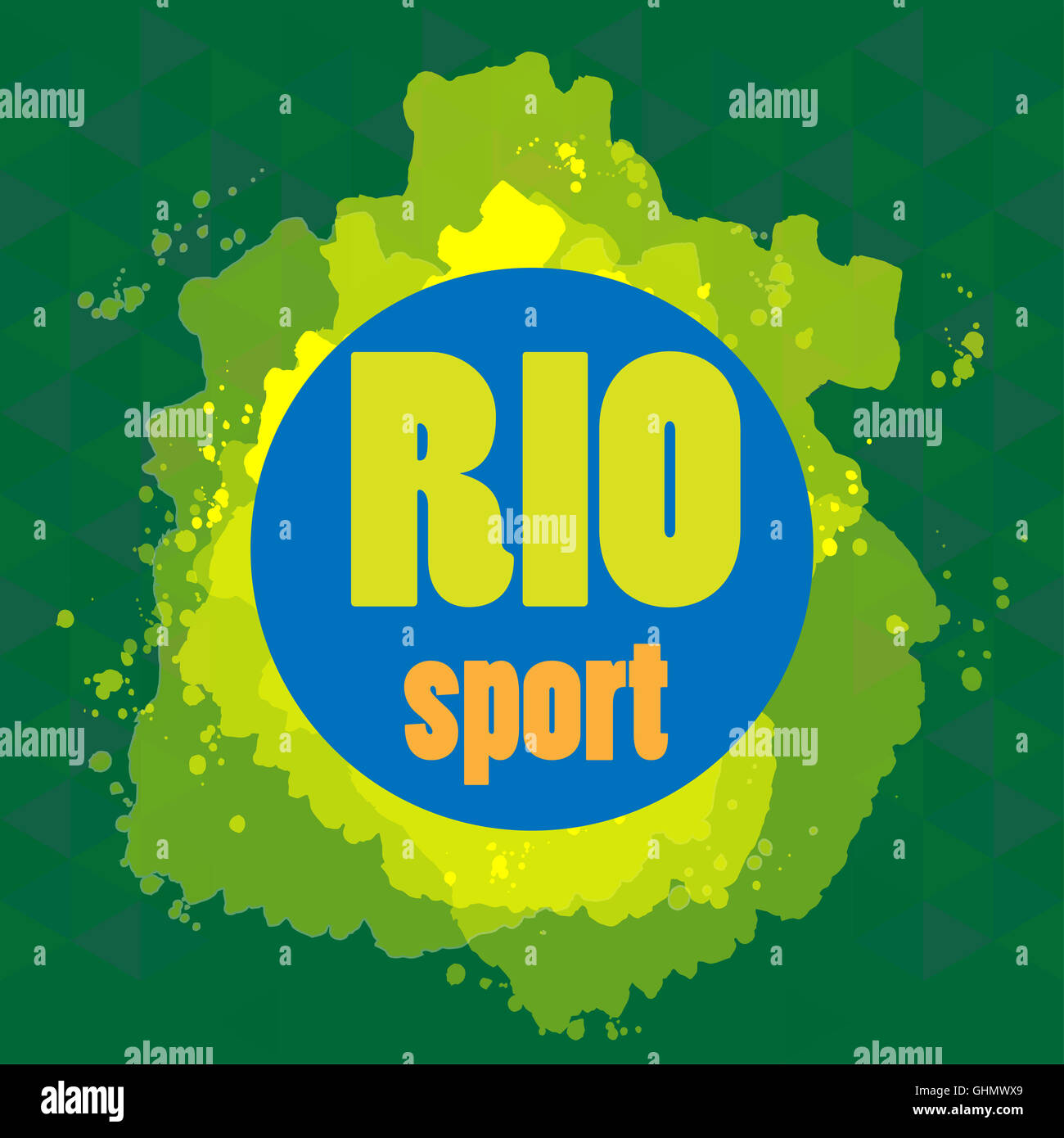 Abstrakte Rio-Sport-Design mit blauen Kreis. Digitale Vektor-Bild Stockfoto