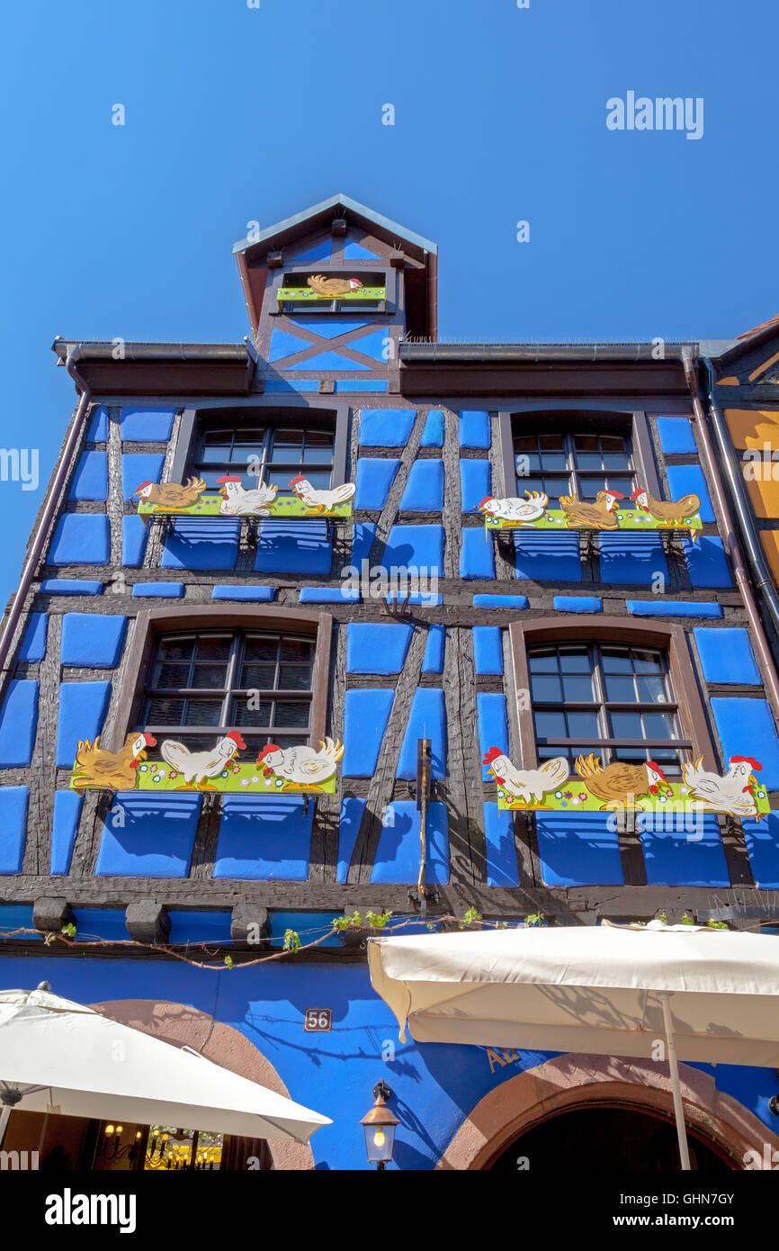 Bunte und malerische Dorf in Riquewihr. Stockfoto