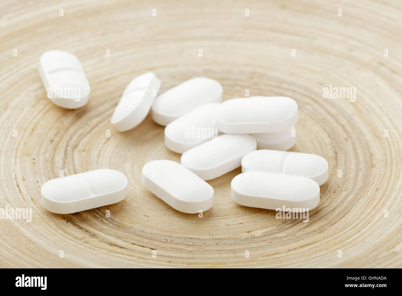 weiße Tabletten Stockfoto