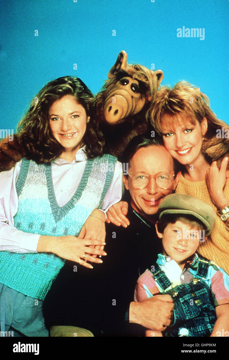 ALF ALF Und sterben Geduldigen Mitglieder "Seiner" Familie Tanner: v.l.n.r.: Lynn (ANDREA ELSON), Willie (MAX WRIGHT), Kate (ANNE SHEDEEN), Brian (BENJI GREGORY) Regie: Tom Patchett aka. Hallo da bin Ich / Pilot Hallo da bin Ich / Pil allo da bin Ich / Pilot Stockfoto