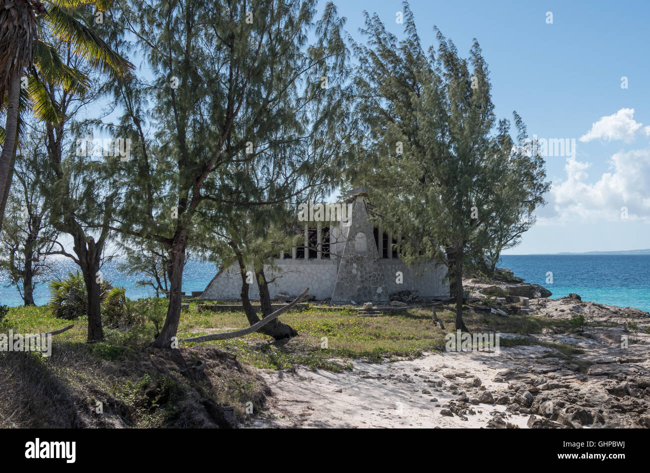 Zerstörten Kapelle Santa Carolina Insel in der Bazaruto Archipel-Mosambik Stockfoto