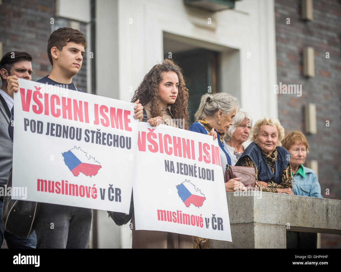 Demonstration Muslime Against Terrorism Stockfoto